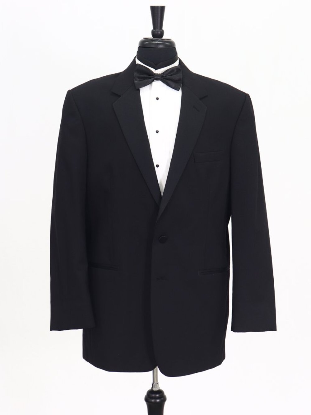 Jean Yves 42L Black Blazer Sport Coat Tuxedo Jacket 2-Button Solid Y961